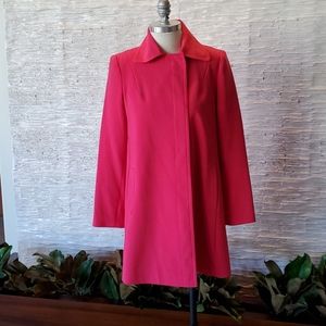 T Tahari Swing Coat in Poppy Pink, Size XS
